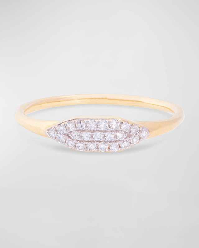 Diamond Line Signet Ring, Size 5-